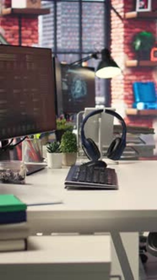 Clean Desk Setup for Coding in an Office