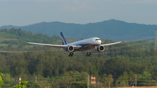 Aircraft Landing Side View