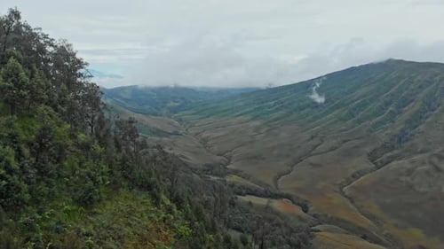 Beautiful valley situated near active volcano Mount Bromo