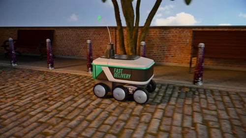 Service de robot de livraison automatisé conduisant sur Urban Street 2