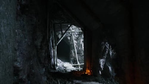 Exploration of a Dark and Mysterious Underground Tunnel in a Mine