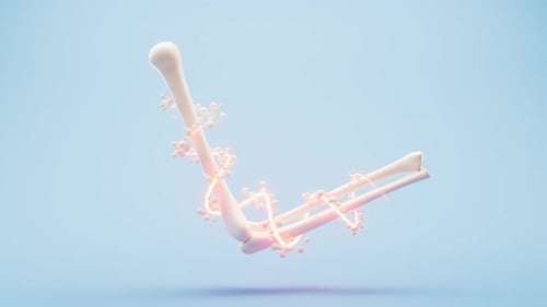 Medical Animation of Elbow Bones and Healing Particles