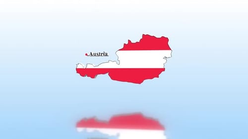Austria Map With Flag