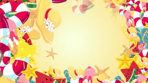 Fond de tunnel d'Icones d'été