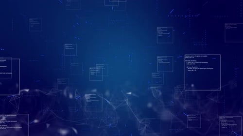 Abstract Blue Waves Background Animation Polygonal Cyber Structure Light Rays Data Connection