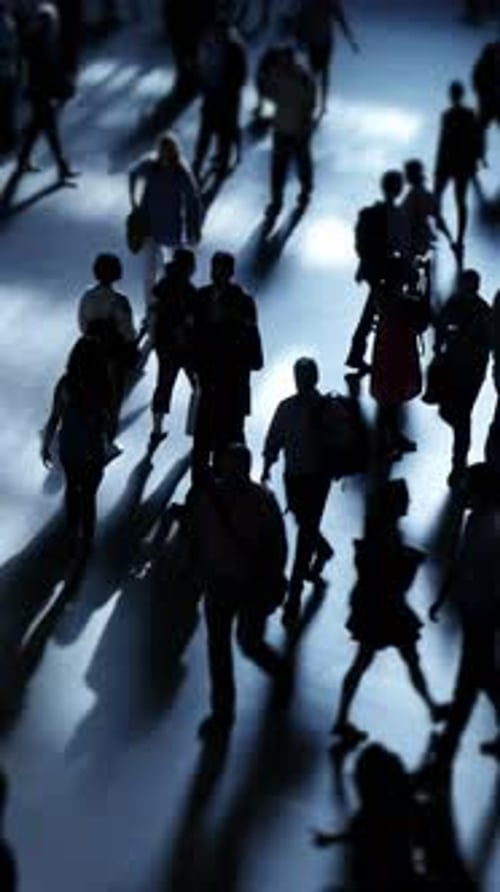 Anonymous People Walking in Urban Space