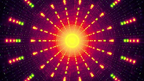 Vibrant Glowing Light Tunnel Sci-Fi Background