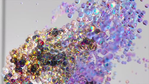 Dynamic Abstract Iridescent Particles Swirling Motion Background