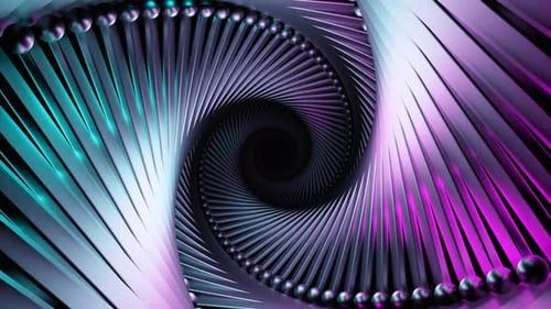 Abstrakter hypnotischer Spinnwirbel aus Metall