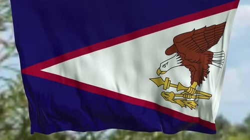 Samoa Americana ondeando la bandera vertical