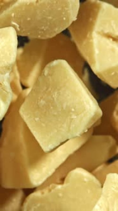 Super Slow Motion Pieces of White Chocolate Filmed on a Highspeed Camera at 1000 Fps