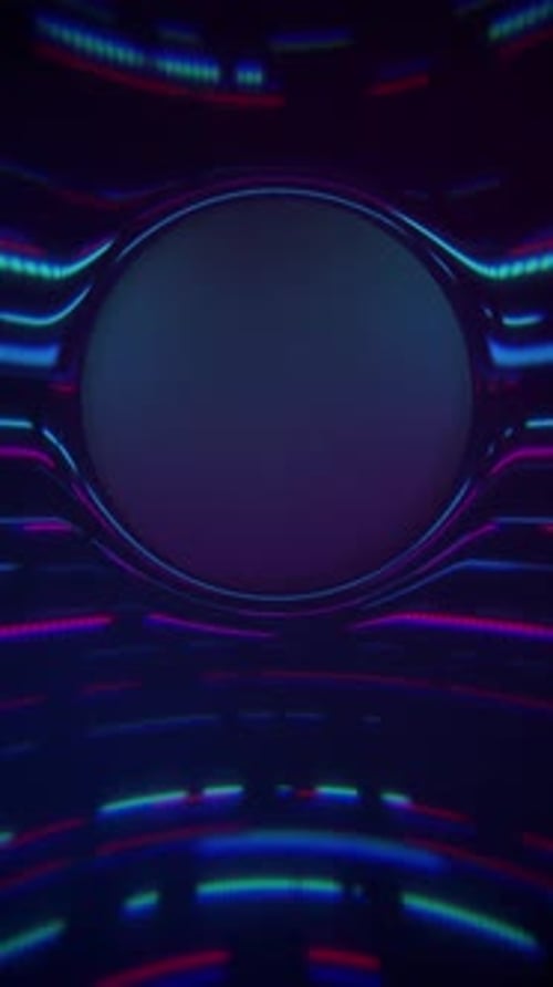 Abstract Neon Tunnel with Pulsating Sphere Loop Background