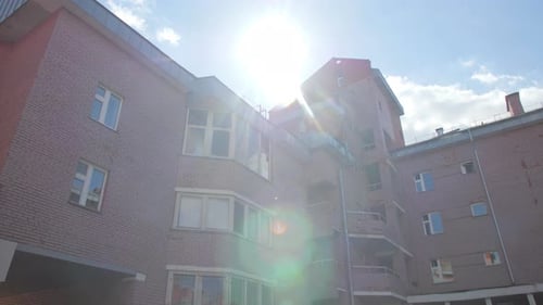 Unfinished Brick Apartment Building at Construction Site