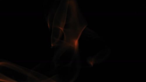 Orange Smoke Wisps Rising on Black Background