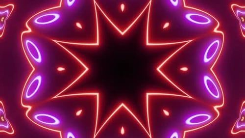 Glowing Neon Kaleidoscope Pattern Animation