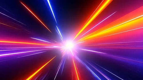 Explosive, lebendige Lichtstrahlen platzen nach außen