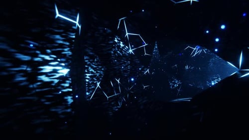 Bunter futuristischer Science-Fiction-Tunnel, Loop-Animation. Abstrakter glühender Hintergrund