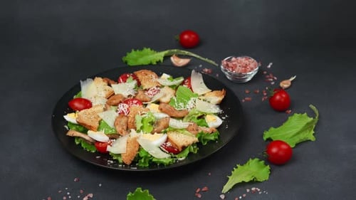 Delicious Caesar Salad with Chicken and Parmesan