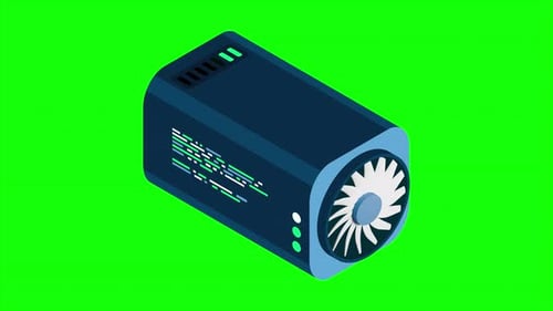 Animação de
servidor futurista isométrica. Banco de dados isométrico ou data center. Blockchain abstrato