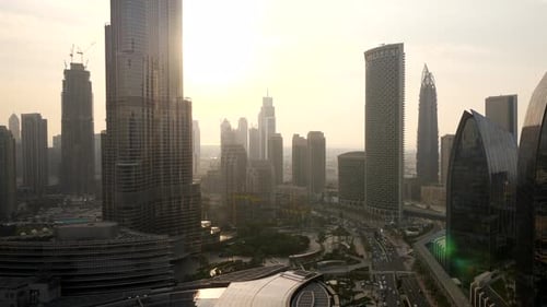 Time Lapse of Modern Futuristic City Skyline Landmark