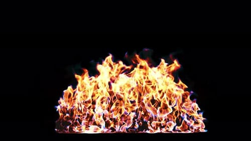 Realistic Dynamic Fire Flames Overlay with Alpha Channel