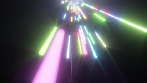 Colorful Light Trails Hyperspace Tunnel Animation Background