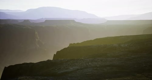 Beautiful Dusk Mountains Bathed in Soft Gentle Light