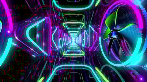 Neon Lights Tech Tunnel