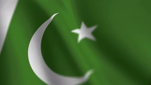 Waving Pakistan Flag with Realistic Fabric Motion