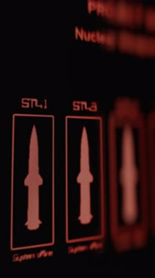 Futuristic Monitor Displays Nuclear System Information