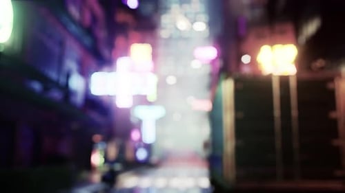 Defocused City Lights at Night