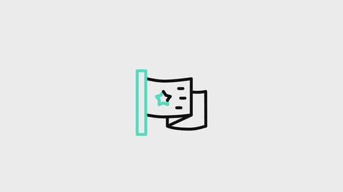 Minimalist Animated Flag Icon for Success and Achievement