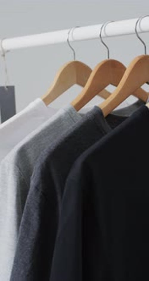 Shirts on Hangers in Minimalist Style