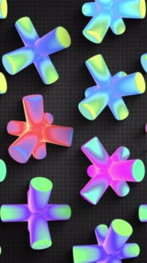 Colourful Iridescent Cylindrical Crosses Portrait Background