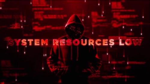 System Resources Low Word On Style Hologram Video 02