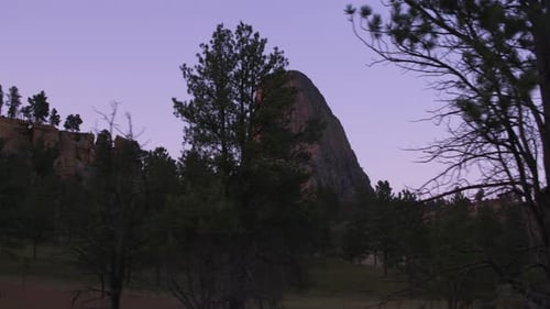 Devils tower national monument majestic rock formation in Wyoming sky