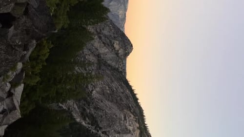Half dome mountain in Yosemite National Park, vertical reveal