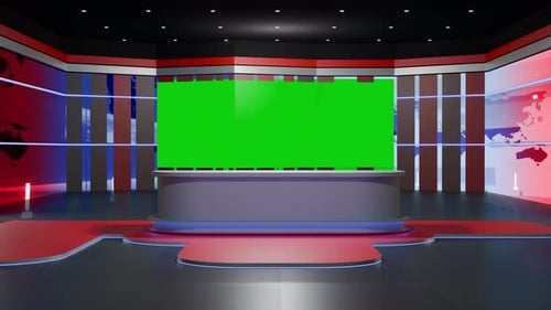 3D Virtual News Studio Ab008 Hintergrundschleife