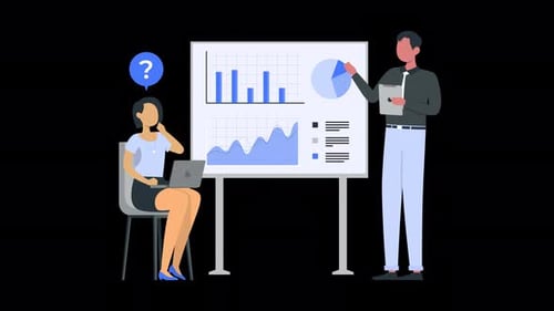 Animated Flat Design Business Data Charts Presentation