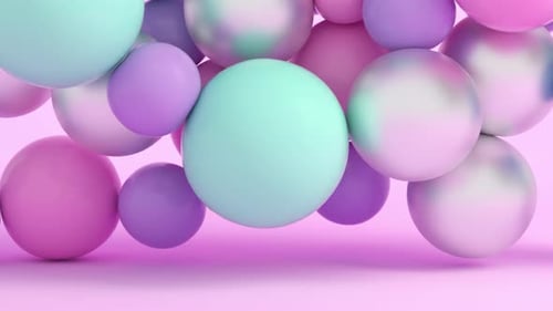 Abstract Bouncing 3D Spheres Loop Background Animation