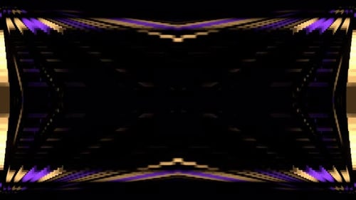 Violetter und gelber kaleidoskopischer 3D-Würfelmuster-Hintergrund VJ Loop In 4K