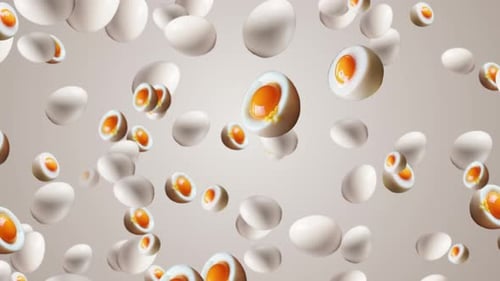 Floating Eggs and Soft Boiled Eggs Animated Background