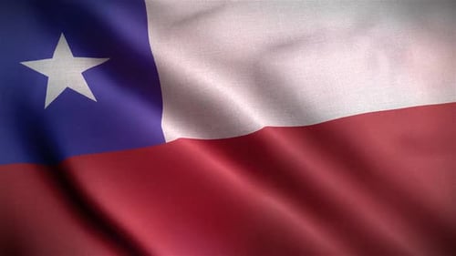 Die chilenische Flagge weht im Wind in Zeitlupe und schwenkt die offizielle Flagge