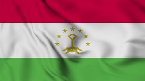 Realistic Waving Flag of Tajikistan Loop Animation