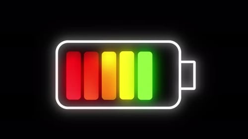 Neon Charging Battery Level Indicator Animation