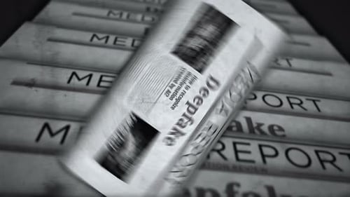 Animated Newspaper Deepfake Media Report Headline Reveal
