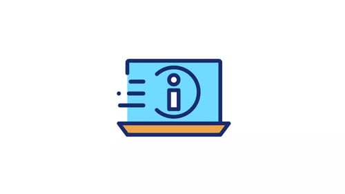 Animated Flat Design Laptop Information Icon