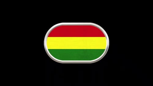 Animated 3D Bolivia Flag Button Rotating