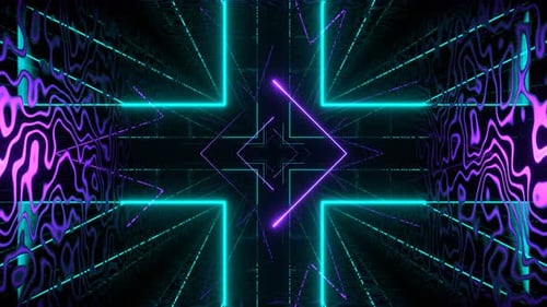 Purple And Turquoise Infinite Procedural Neon Background Vj Loop In 4K