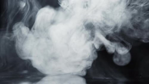 Smoke Background Vapor Cloud White Fume on Black